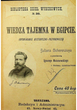Wiedza tajemna w Egipcie Istota bytu 1898 r.