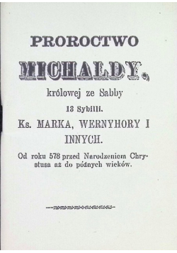 Proroctwo królowej ze Sabby Michaldy 13-tej Sybilii