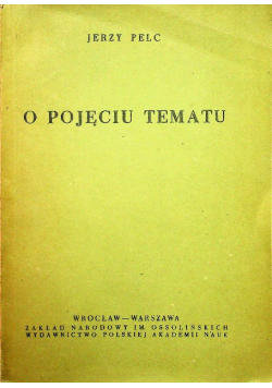 O pojęciu tematu