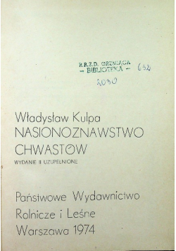Nasionoznawstwo Chwastów