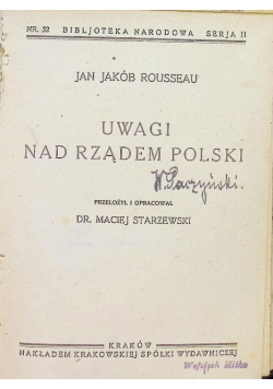 Uwagi nad Rządem Polski 1924 r.