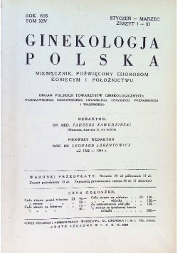 Ginekologia Polska ROK XIV Zeszyt 1 do 3 1935 r.