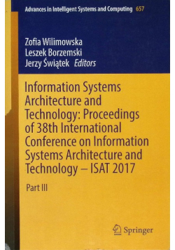 Information Systems Architecture and Technology: Proceedings of 38th Anniversary International Conference on ISAT 2017
