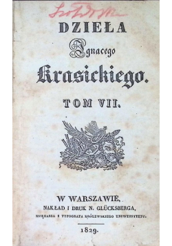 Dzieła Ignacego Krasickiego Tom VII 1829 r.
