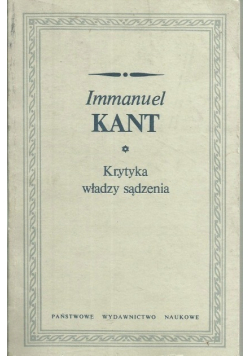 KANT Krytyka władzy sądzenia