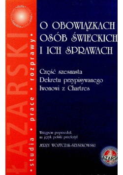 O obowiązkach osób świeckich i ich sprawach Część 16