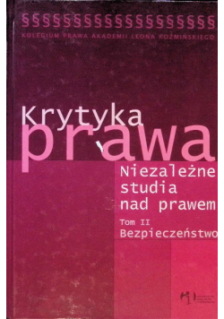 Krytyka prawa Niezależne studia nad prawem Tom II