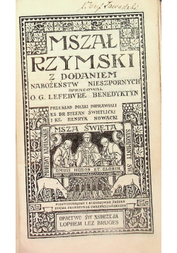 Mszał Rzymski z dodatkiem Nabożeństw 1931r.