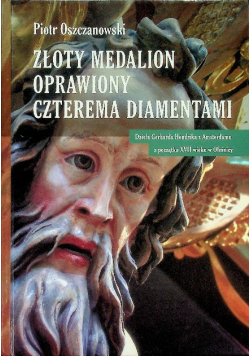 Złoty medalion oprawiony czterema diamentami