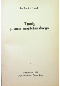 Tytuły prawa majdeburskiego