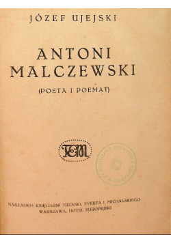 Antoni Malczewski, 1921 r.