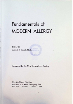 Fundamentals Of Modern Allergy