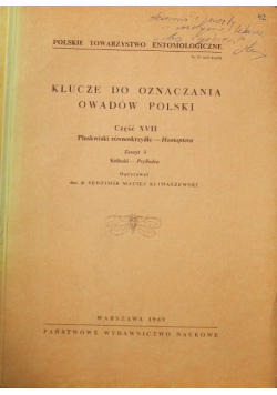 Klucze do oznaczania owadów Polski Część XVII Zeszyt 3