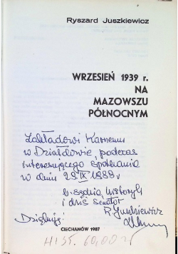 Wrzesień 1939 r  na Mazowszu Północnym