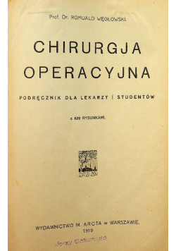 Chirurgja operacyjna 1919 r.