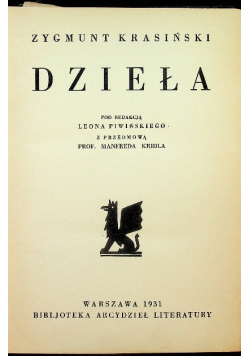 Krasinski Dzieła Tom 11, 1931 r.