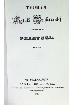 Teorya Sztuki Drukarskiej zastosowana do praktyki