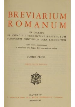 Breviarium Romanum Tomus prior