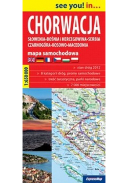 Chorwacja, Słowenia, Bośnia i Hercegowina, Serbia, Czarnogóra, Kosowo, Macedonia; papierowa mapa sam