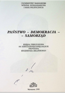 Państwo - demokracja - samorząd