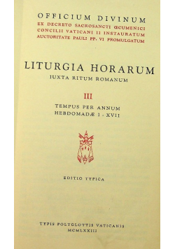 Liturgia Horarum Tom 3