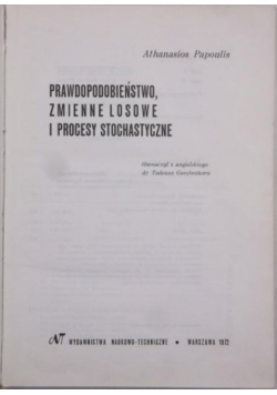 Prawdopodobieństwo zmienne losowe i procesy Stochastyczne