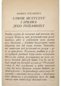 Utwór muzyczny i sprawa jego tożsamości