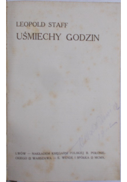 Uśmiechy godzin, 1910 r.