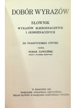 Dobór wyrazów słownik wyrazów bliskoznacznych i jednoznacznych