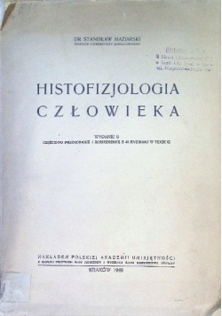 Histofizjologia Człowieka 1949 r.