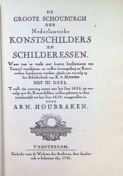 De groote schouburgh der Nederlantsche konstschilders en schilderessen