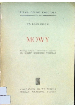 Pisma Ojców Kościoła.  Mowy, 1925 r.