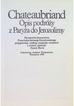 Opis podróży z Paryża do Jerozolimy