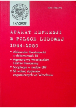 Aparat represji w Polsce Ludowej 1944 do 1989  Nr 1 / 19