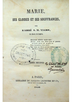 Marie ses gloires et ses souffrances