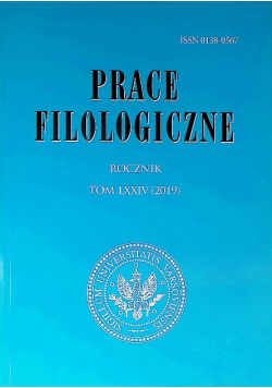 Prace Filologiczne  Tom LXXIV