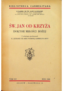 Św Jan od krzyża Doktor Miłości Bożej 1940 r.