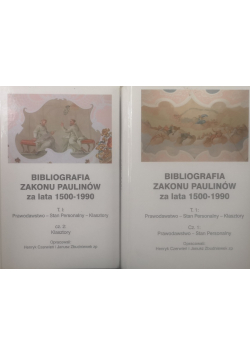 Bibliografia zakonu paulinów za lata 1500 - 1990 zestaw 2 książek