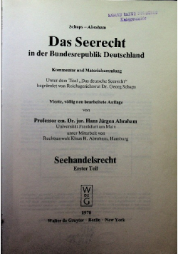Das Seerecht in der Bundesrepublik Deutschland
