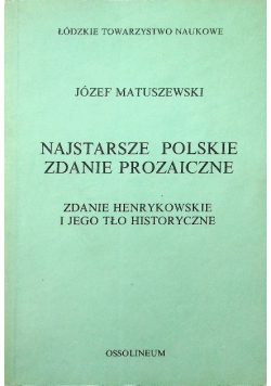 Najstarsze polskie zdanie prozaiczne