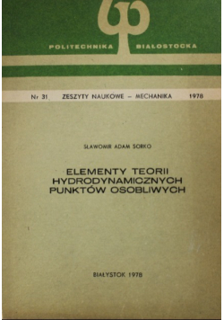 Elementy teorii hydrodynamicznych punktów osobliwych
