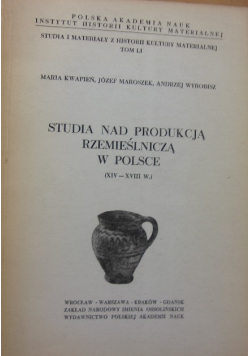 Studia nad produkcją rzemieślniczą w Polsce