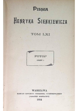 Pisma Henryka Sienkiewicza Tom LXI 1904 r.