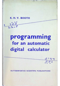 Programming for an Automatic Digital Calculator