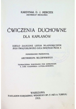 Ćwiczenia duchowne dla kapłanów 1913 r.
