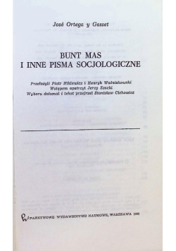 Bunt mas i inne pisma socjologiczne