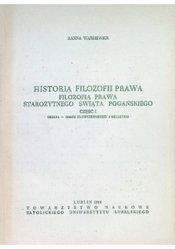Historia filozfoii prawa Część I