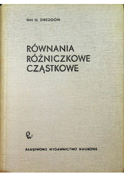 Równania różniczkowe cząstkowe