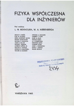 Fizyka współczesna dla Inżynierów