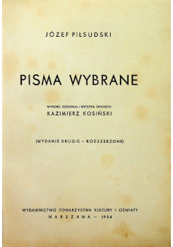 Piłsudski Pisma wybrane 1934 r.